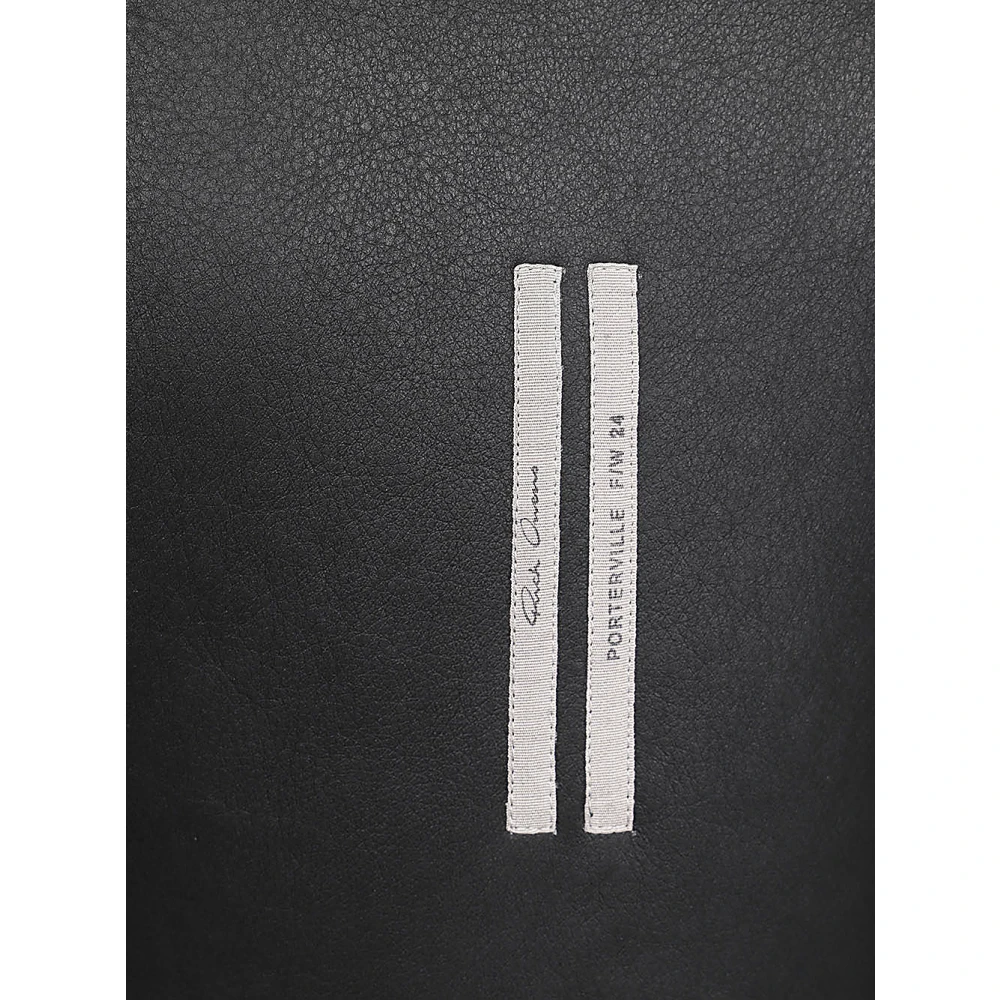Rick Owens Zwarte lamsvacht jas met asymmetrische zoom Black Dames