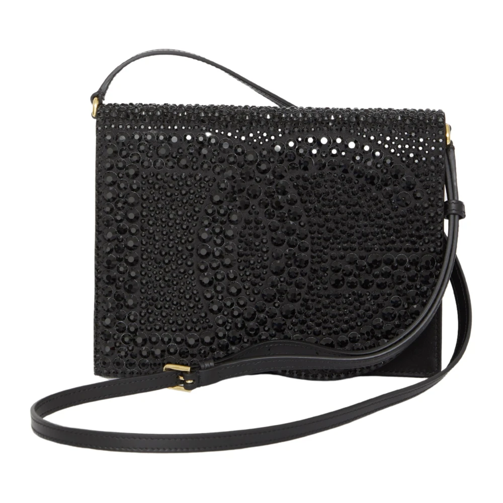 Dolce & Gabbana Zwarte crossbody tas met kristallen Black Dames