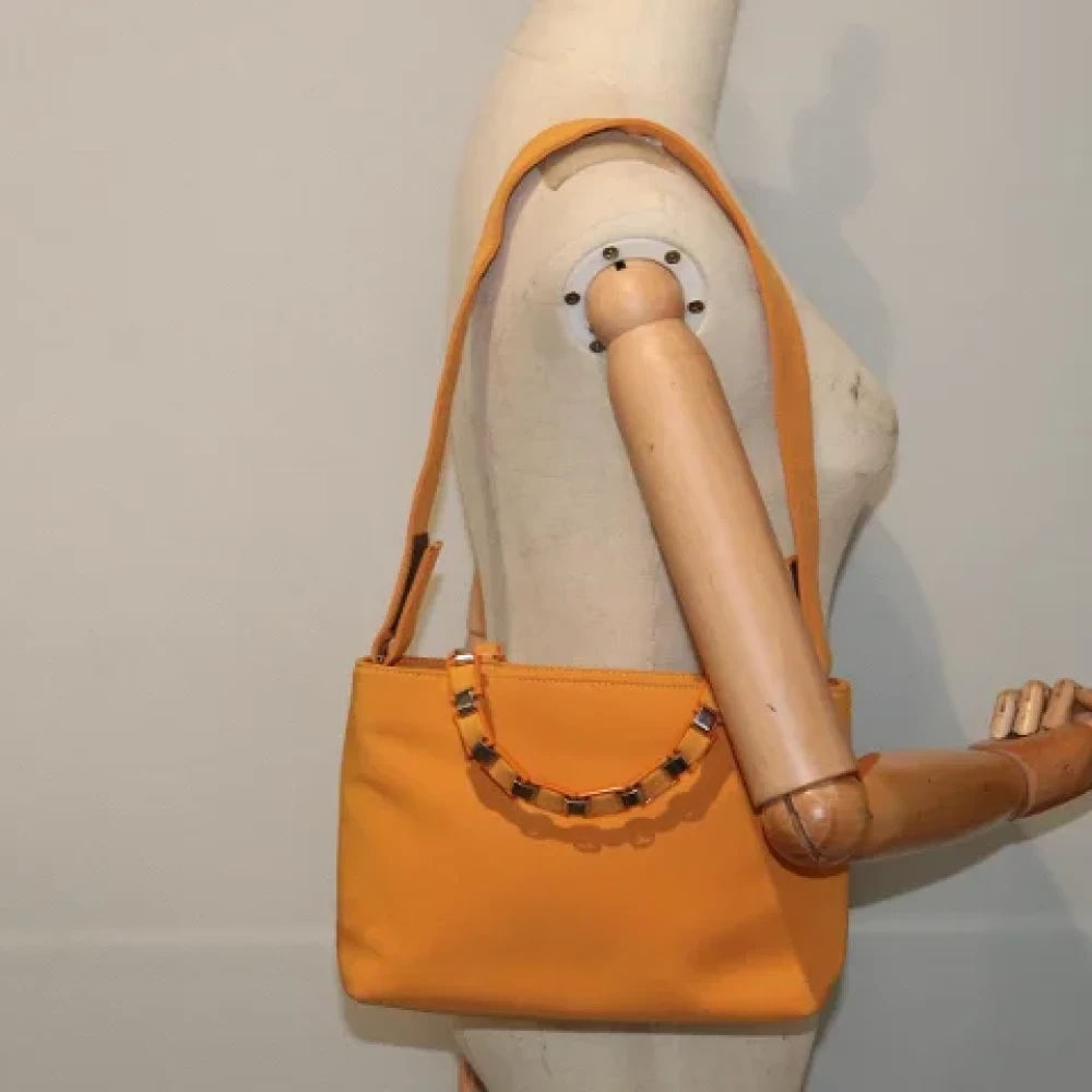 Salvatore Ferragamo Pre-owned Canvas handbags Orange Dames