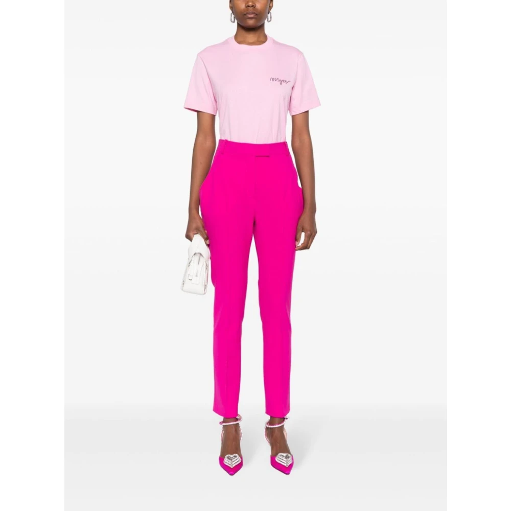 Msgm Roze & Paarse Katoenen T-Shirt Pink Dames