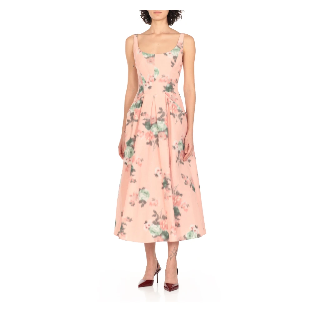 Philosophy di Lorenzo Serafini Roze Linnen Jurk met Zakken Pink Dames