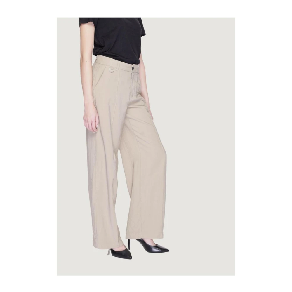 Only EcoVero Palazzo Broek voor Vrouwen Beige Dames