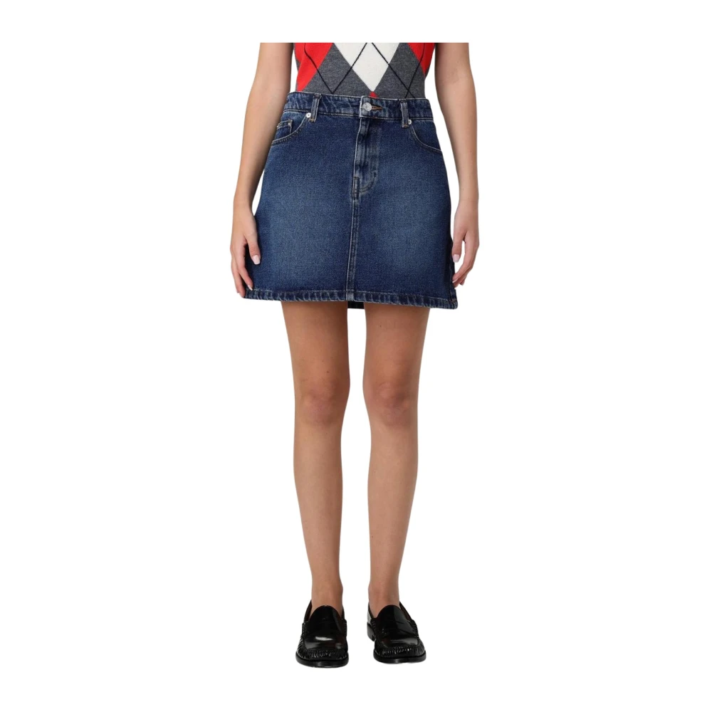 A.p.c. Women's Blue Denim Skirts, 2XS, Denim Mini Skirt