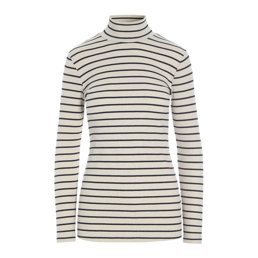 Bitte Kai Rand Gestreepte hoge hals blouse zwart ivoor Multicolor Dames