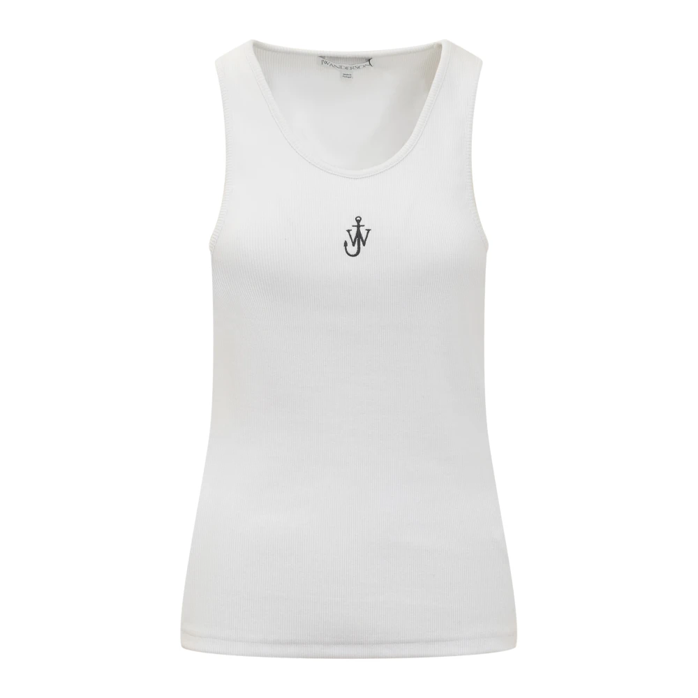 JW Anderson Anchor Embr Mouwloze Top White Dames
