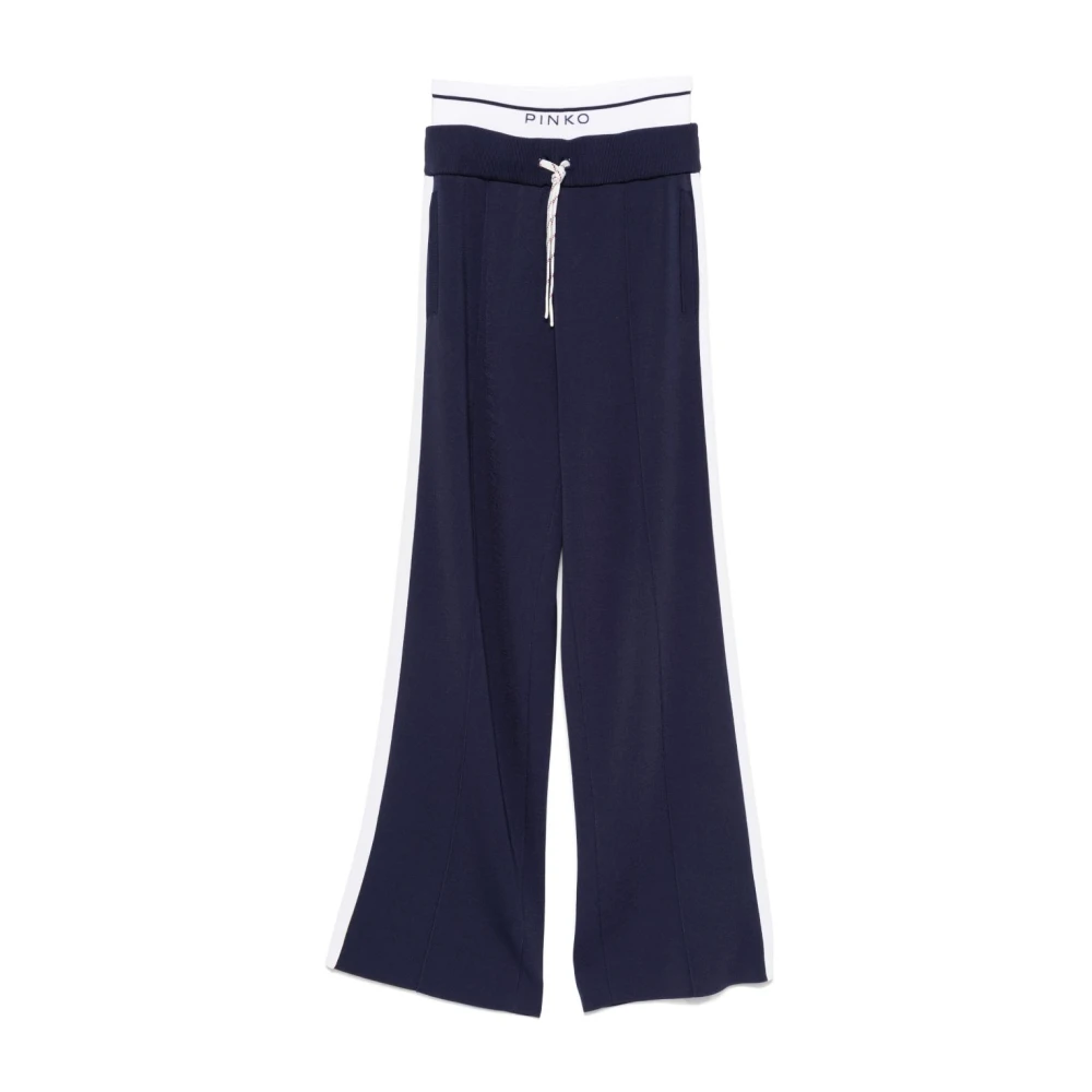 Pinko Blauwe Broek met Trekkoord Tailleband Blue Dames