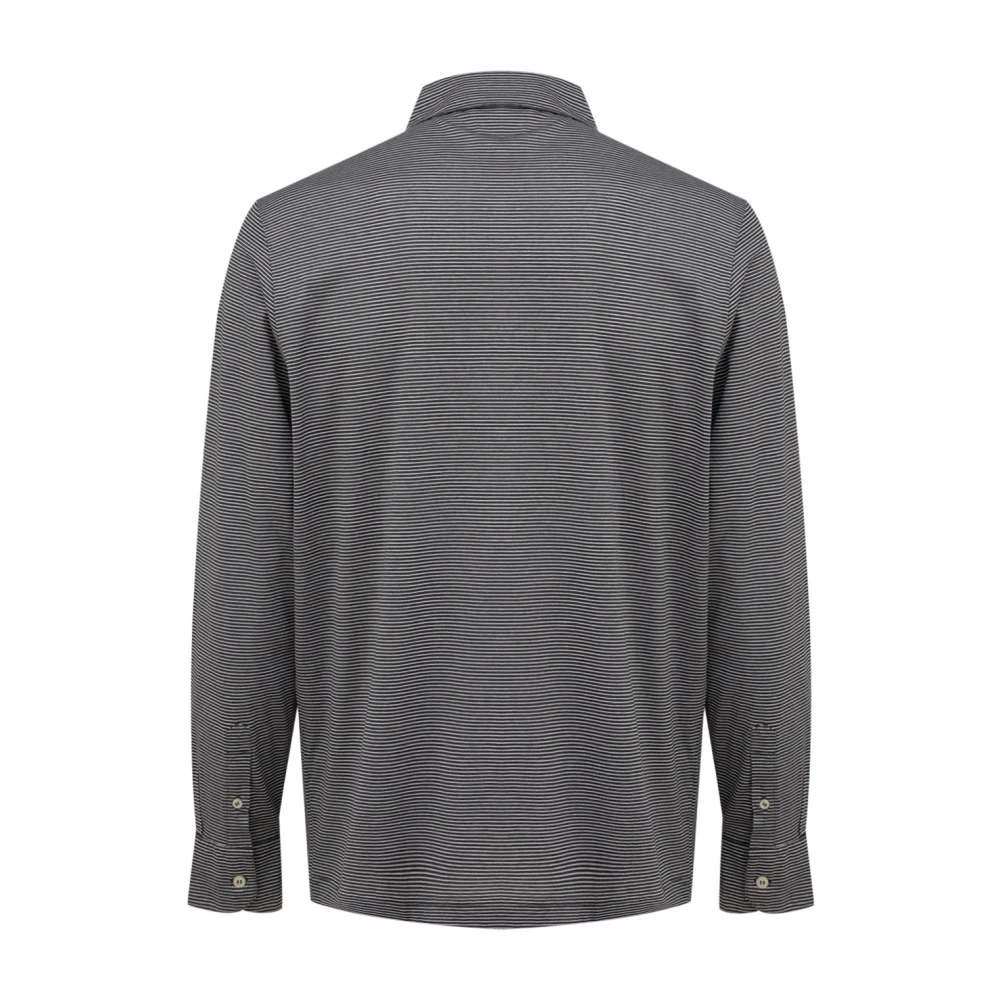Canali Gestreept overhemd met lange mouwen Made in Italy Gray Heren