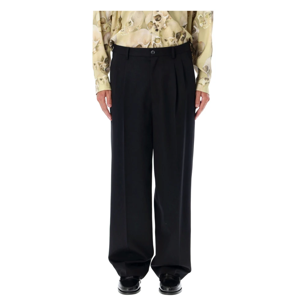 Magliano Zwarte Wijde Wollen Broek Black Heren