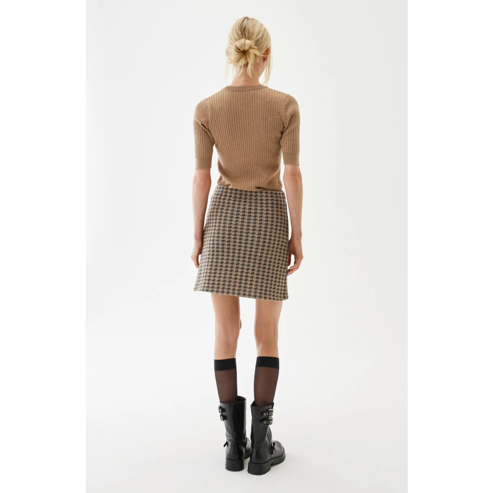 Busnel Dogtooth Jacquard Wollen Rok Multicolor Dames