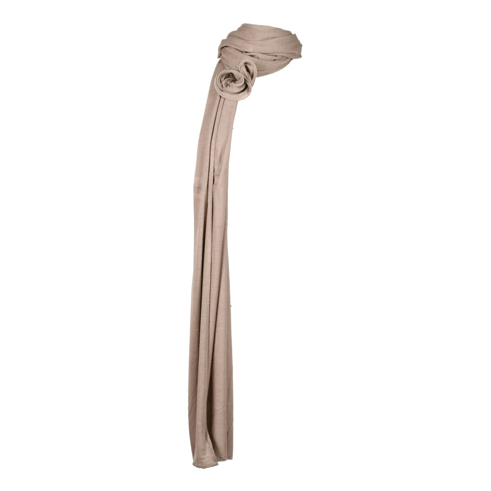Magda Butrym Stijlvolle Viscose Wol Sjaal Beige Dames