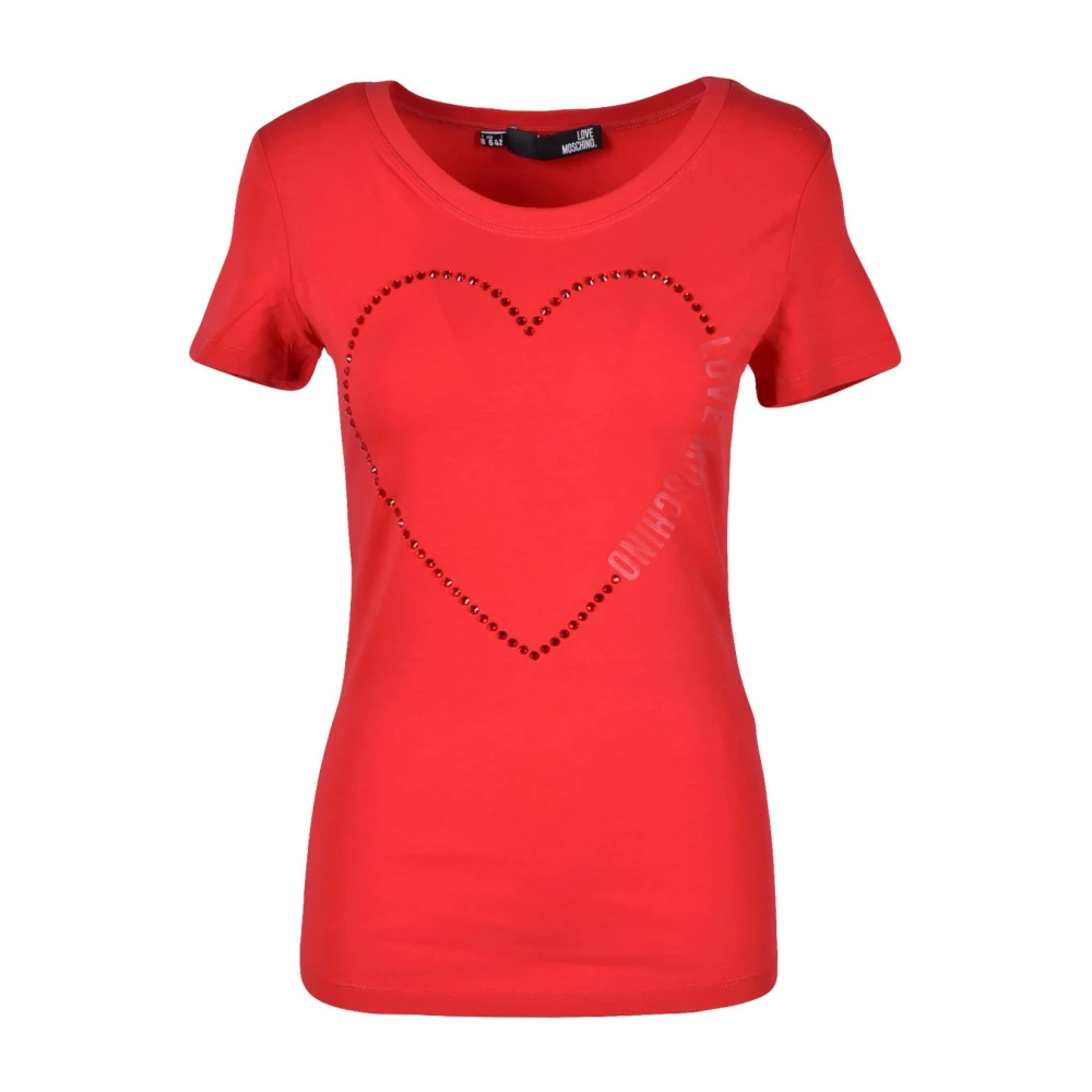 Love Moschino Katoen Elastaan T-shirt White Dames