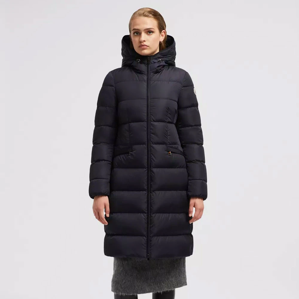 Moncler Navyblauwe Avocette Lange Donsjas Blue Dames