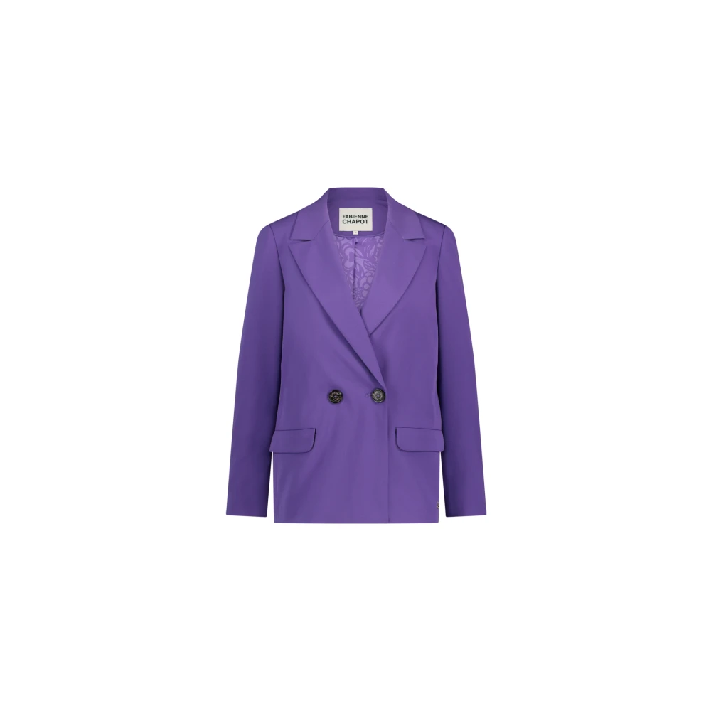 Fabienne Chapot Paarse blazer met klieke kraag Purple Dames