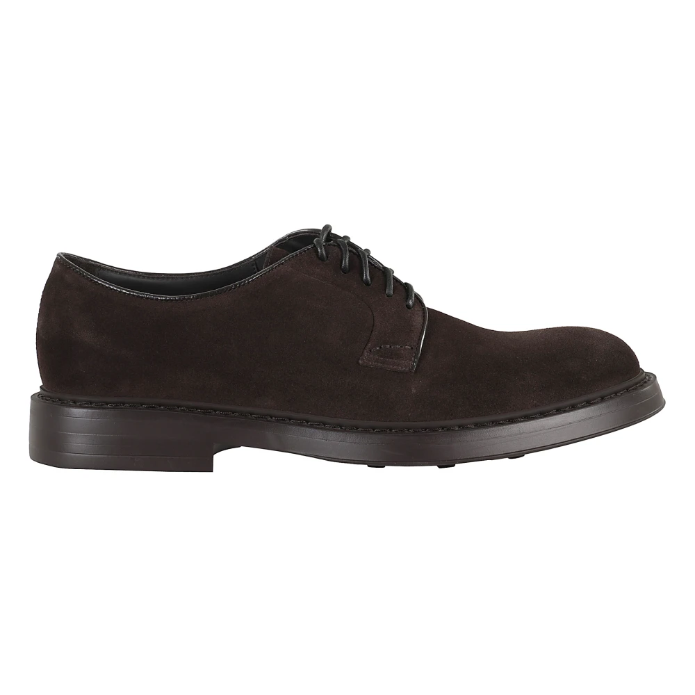 Doucal's Men's Brown Laced Shoes, 9 1/2 Uk, Suede Derby Lace-Up Shoes