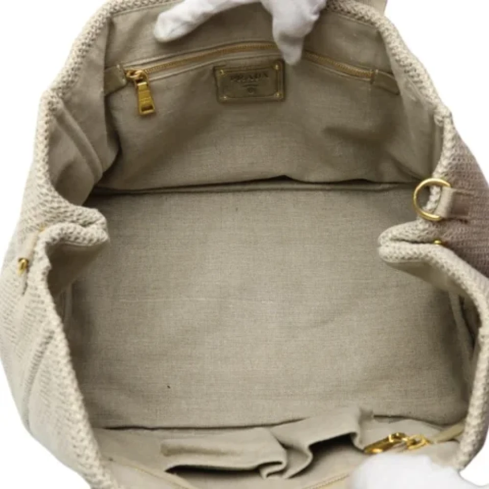 Prada Vintage Pre-owned Canvas totes Beige Dames