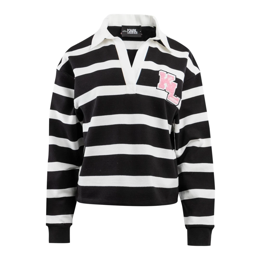 Karl Lagerfeld Dames Sweatshirt Zwart Wit Stijlvol Ontwerp Black Dames
