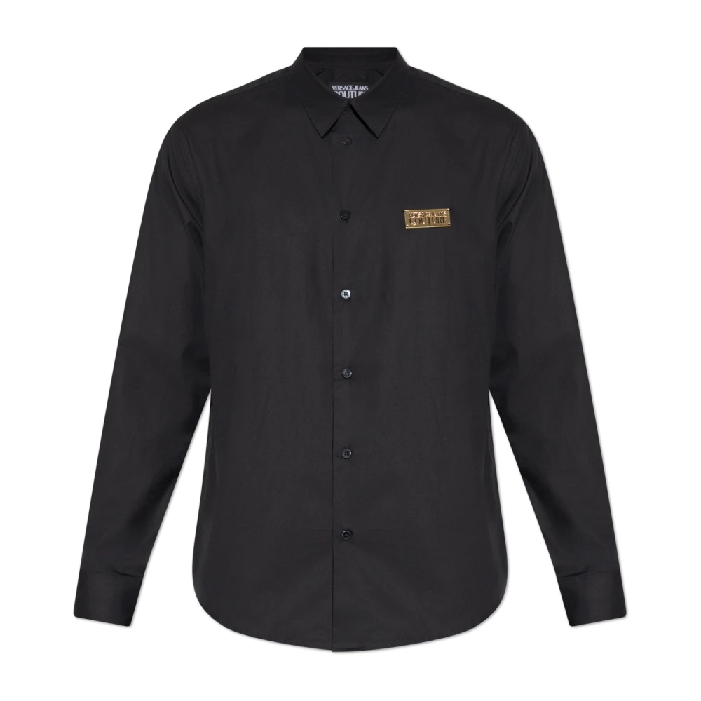Versace Jeans Couture Homme Noir Chemises, Taille: Xl Chemise Avec Application De Logo