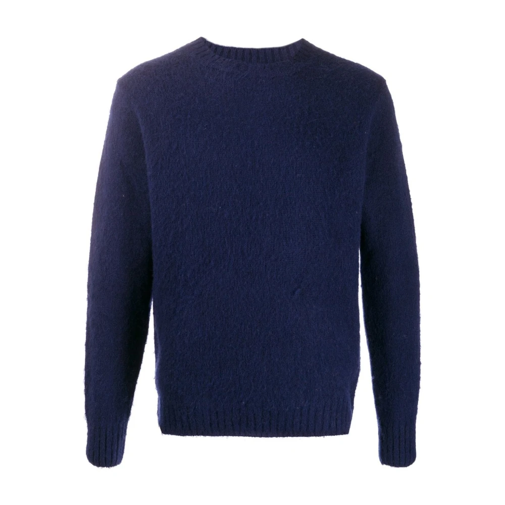 Aspesi Navy wollen trui Blue Heren
