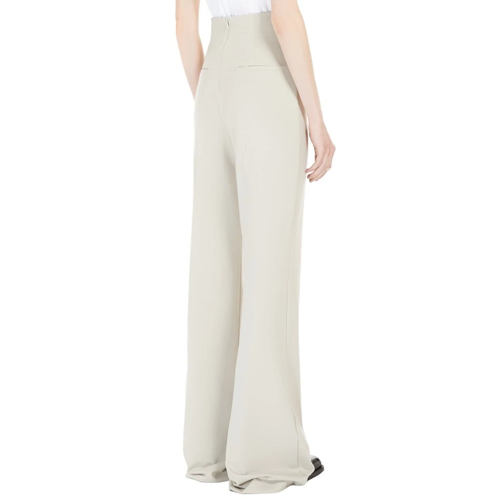 SPORTMAX Flare Bottom Technische Stof Broek Beige Dames