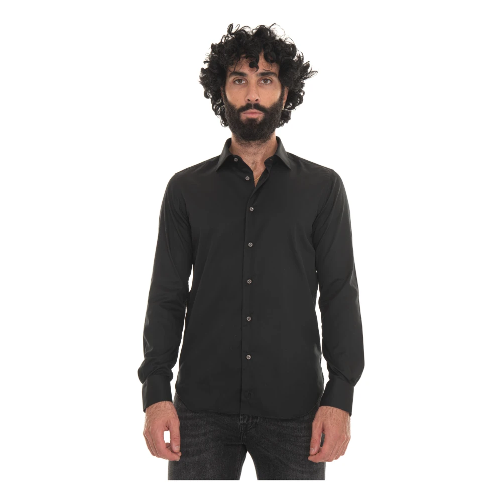 Càrrel Uomo Nero Camicia Elegante