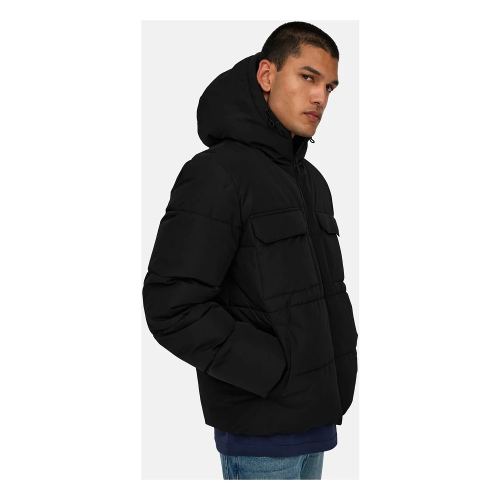 Only & Sons Casual Denim Jack voor Mannen Black Heren