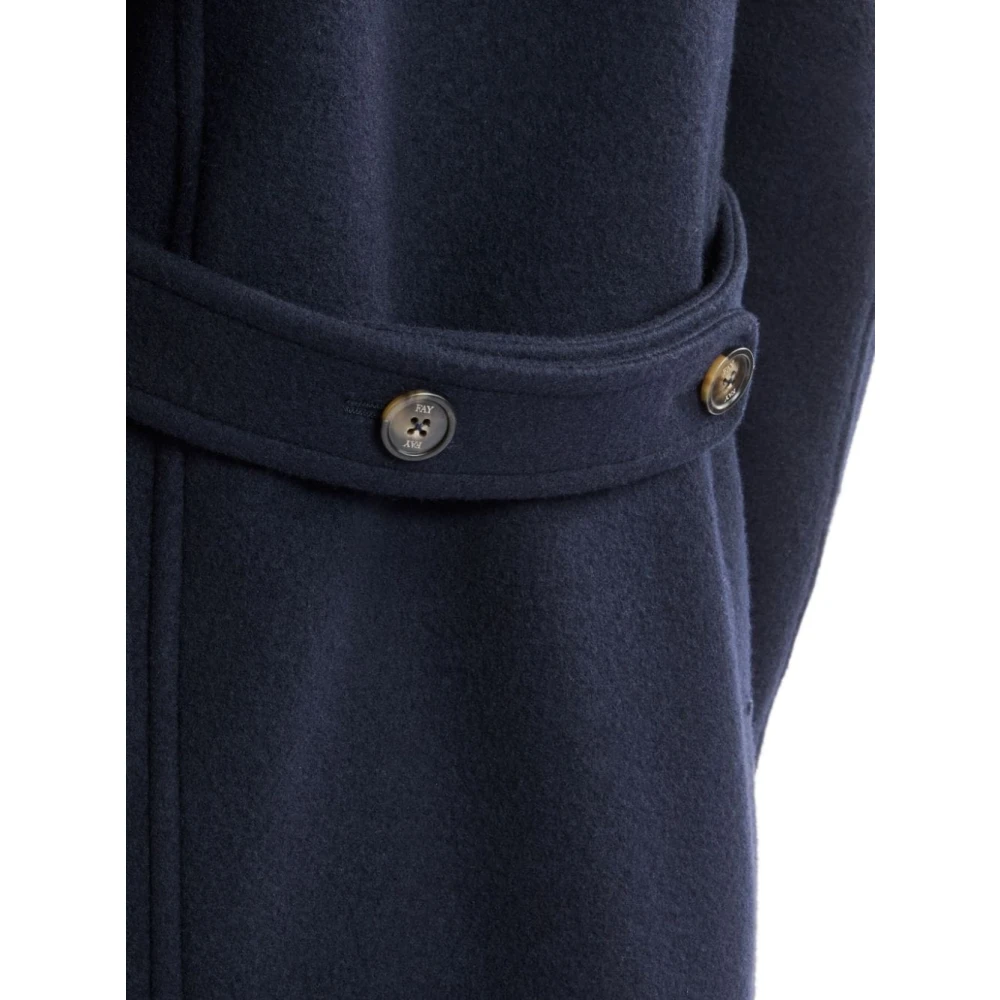 Fay Blauwe Double-Breasted Jas met Revers Blue Dames