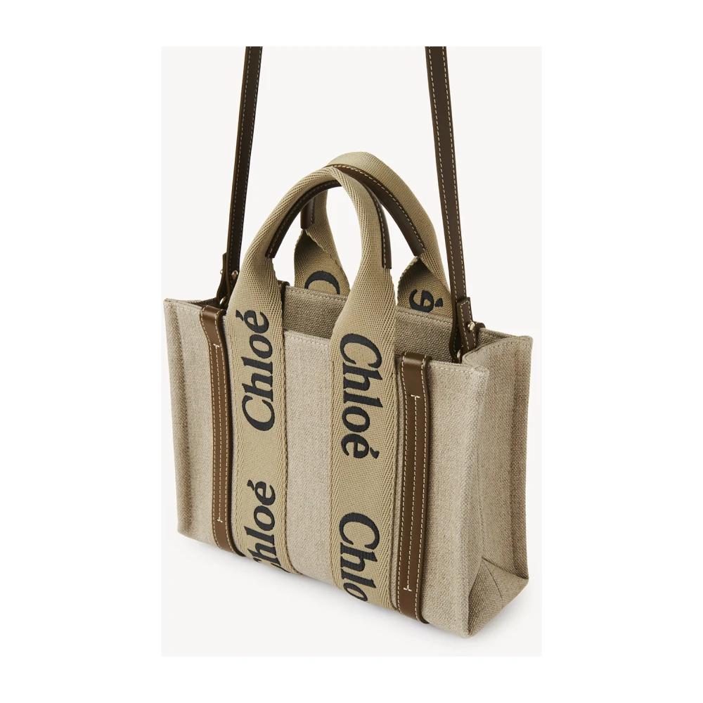 Chloé Beige Linnen Canvas Tas Beige Dames