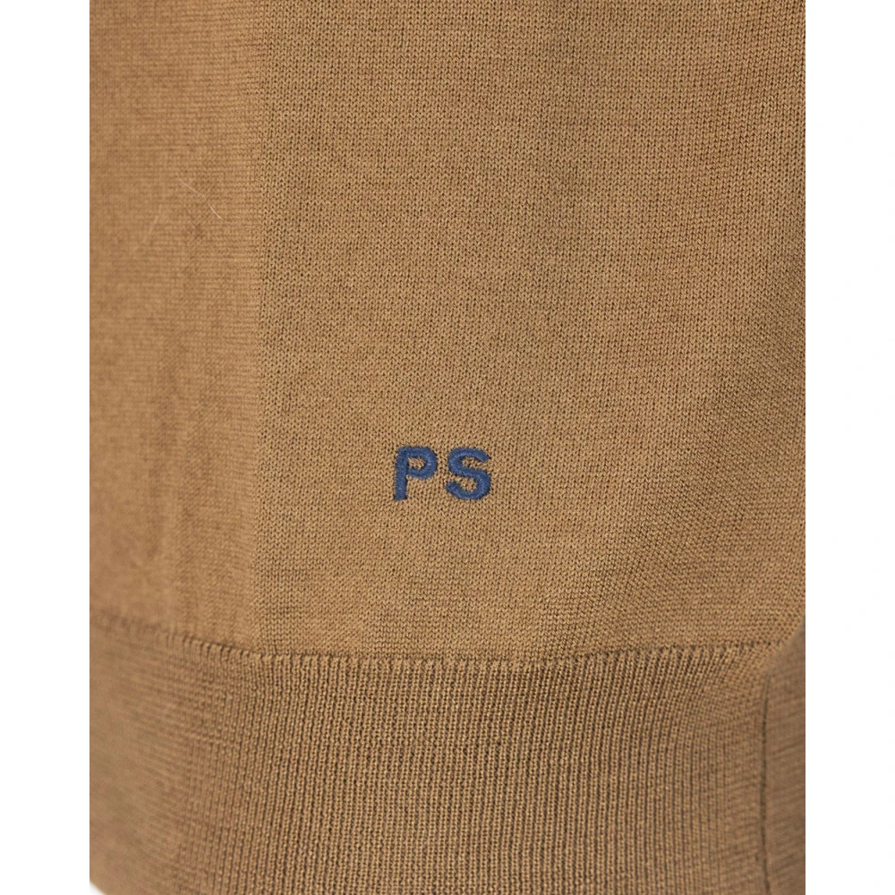 PS By Paul Smith Merino Wol Coltrui Trui Brown Heren