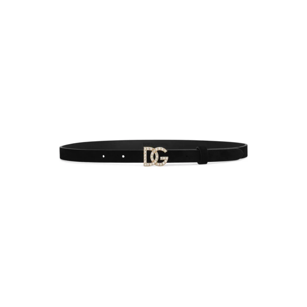 Dolce & Gabbana Nero Leren Riem voor Mannen Black Unisex