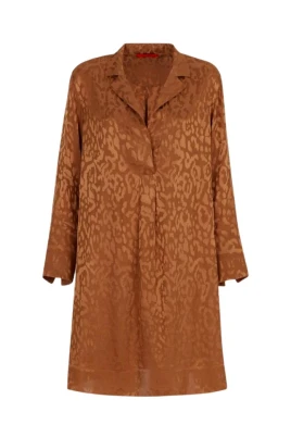 Leopard Silk Jacquard Klänning