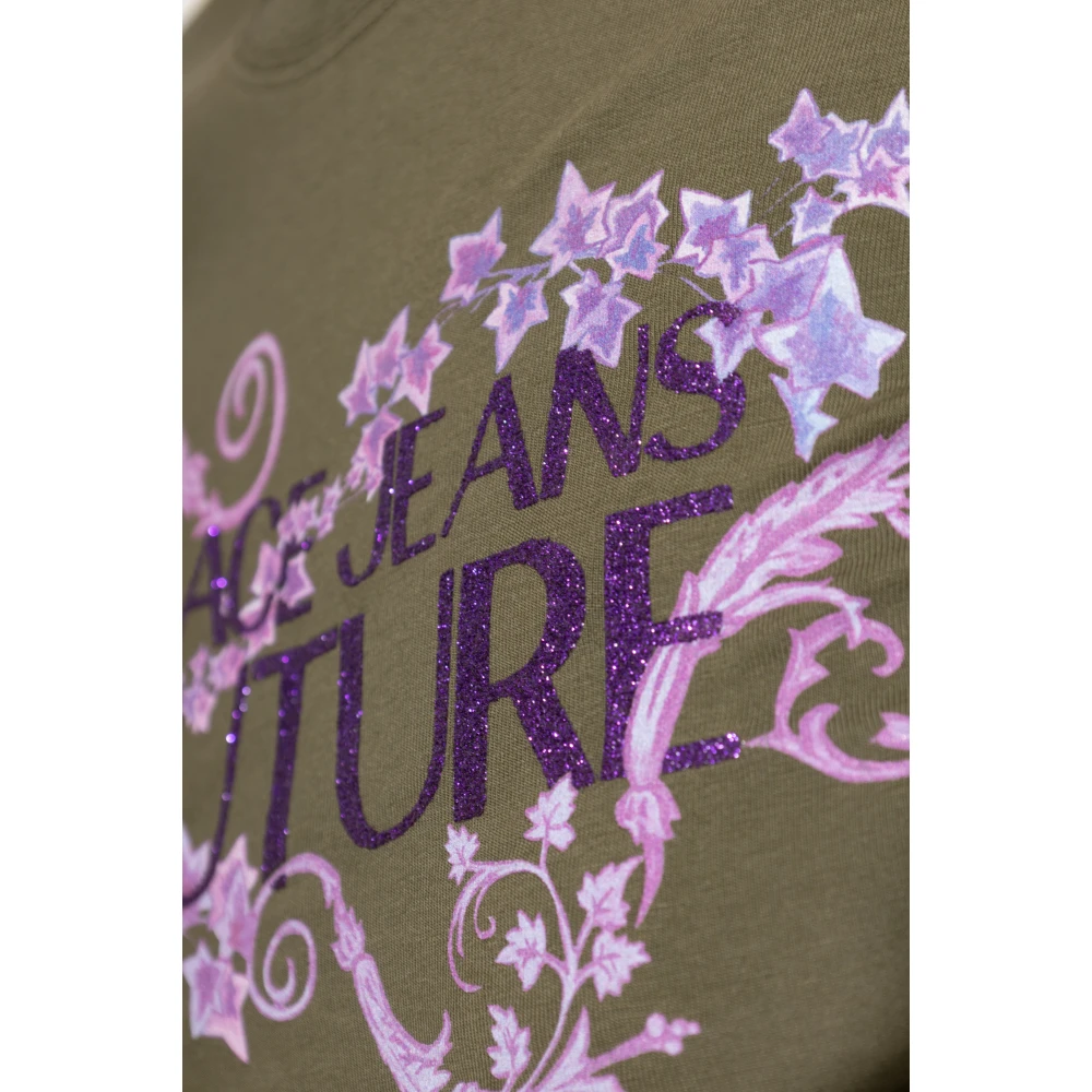 Versace Jeans Couture Jurk met logo Green Dames