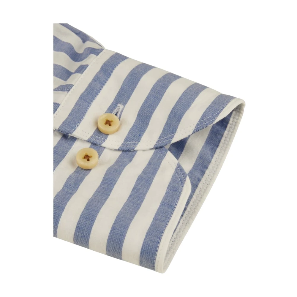 Stenströms Blauw Gestreept Poplin Overhemd Slim Fit Multicolor Heren