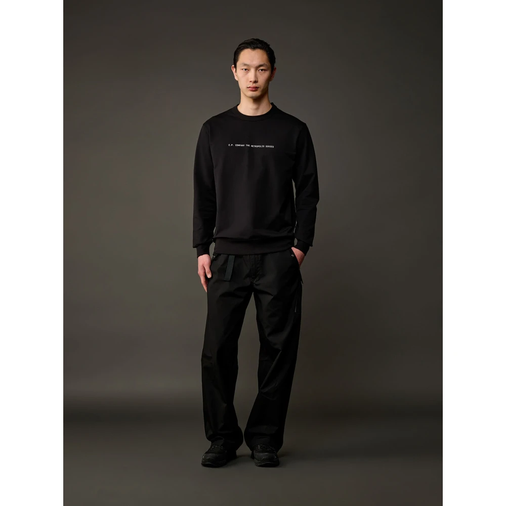 C.P. Company Metropolis Series Stretch Fleece Graphic Sweatshirt Black Heren