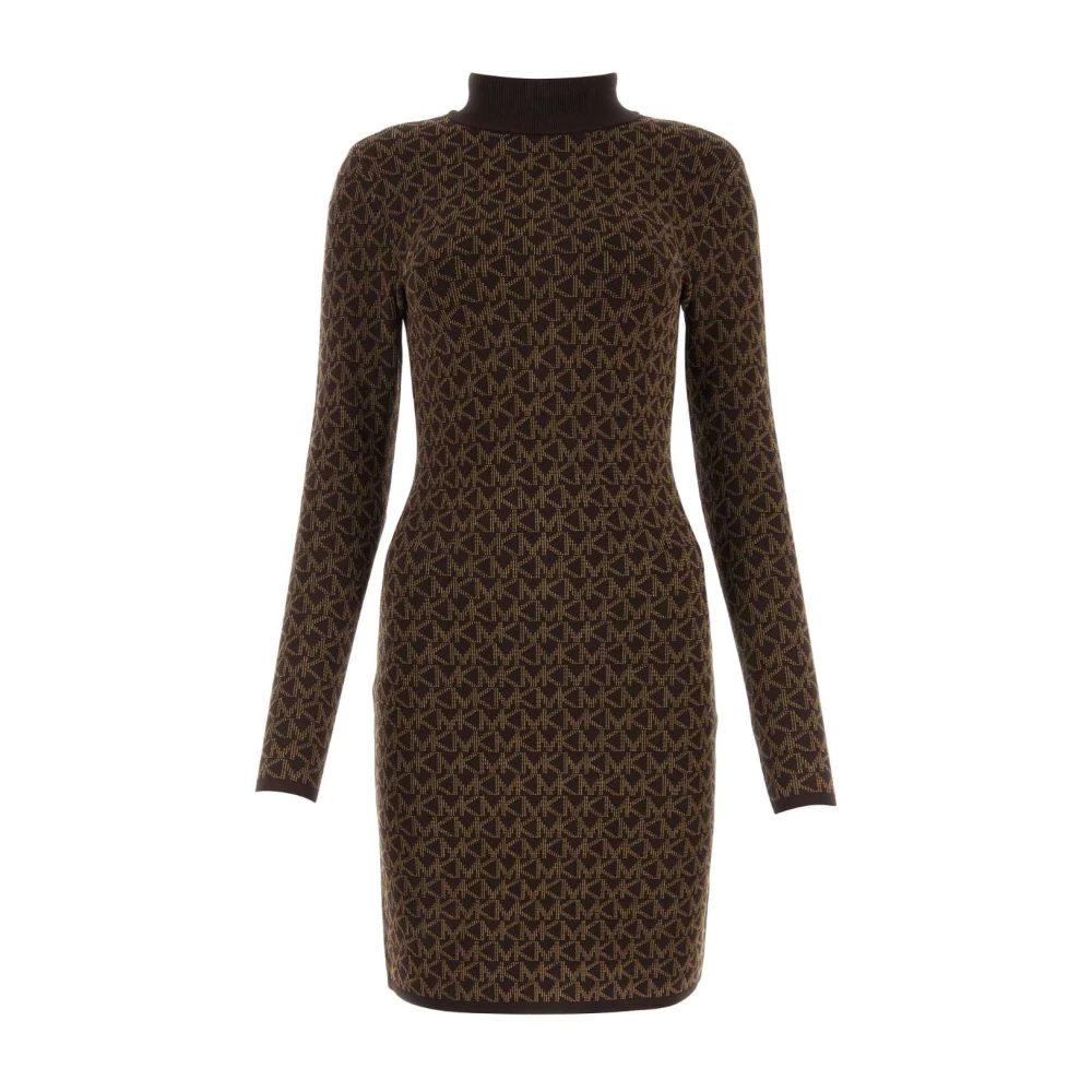 Michael Kors Geborduurde Jacquardjurk Brown Dames