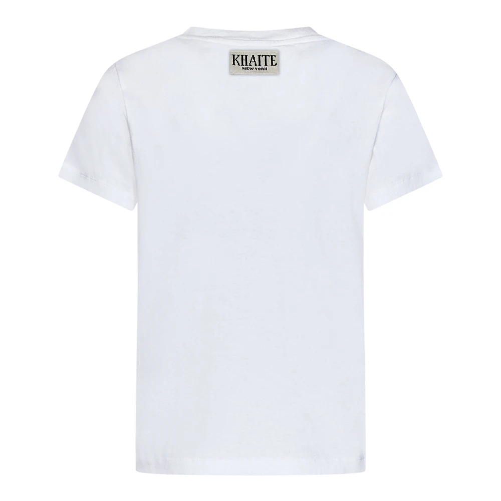 Khaite Wit Katoenen Crewneck T-Shirt White Dames