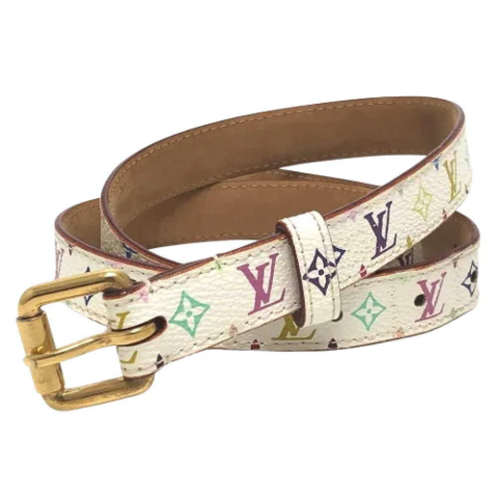 Louis Vuitton Vintage Pre-owned Fabric belts White Dames