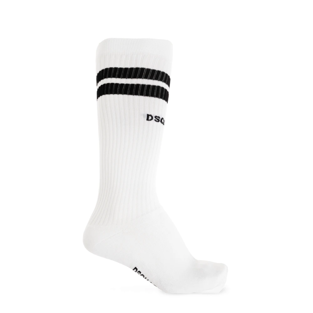 Dsquared2 Herr Vit Underkläder L, Logo Socks