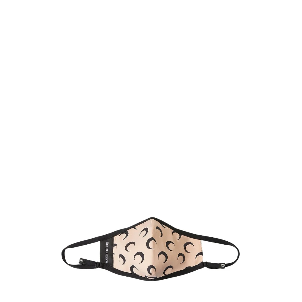 Marine Serre Unisex Beige Mascherina Con Stampa Luna