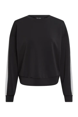 Sportig Sweatshirt med Randig Detalj