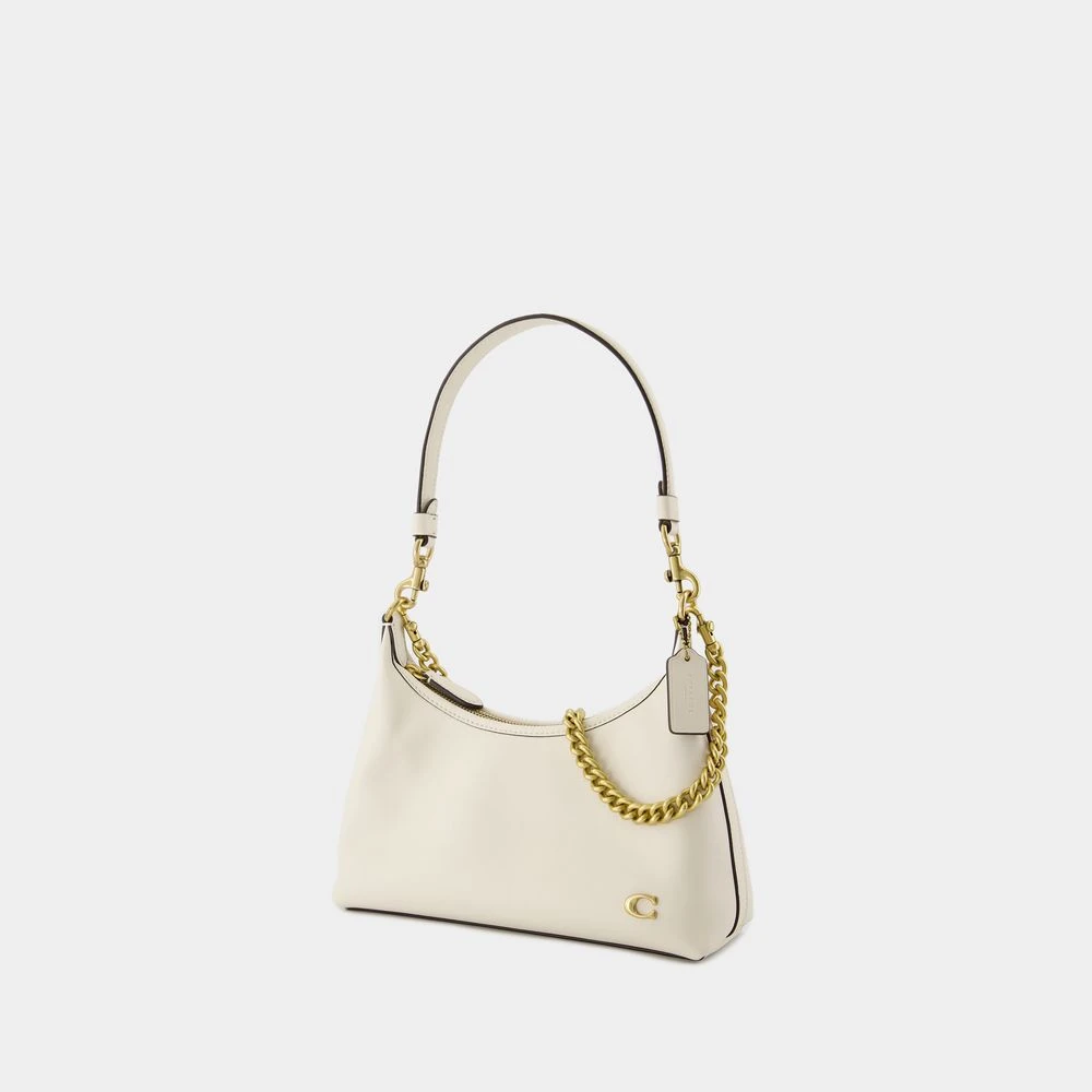 Coach Witte leren schoudertas met bovenhandvat Beige Dames