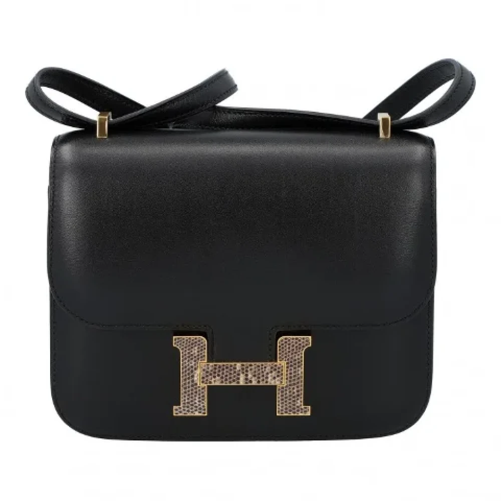 Hermès Vintage Pre-owned Leather crossbody-bags Black Dames