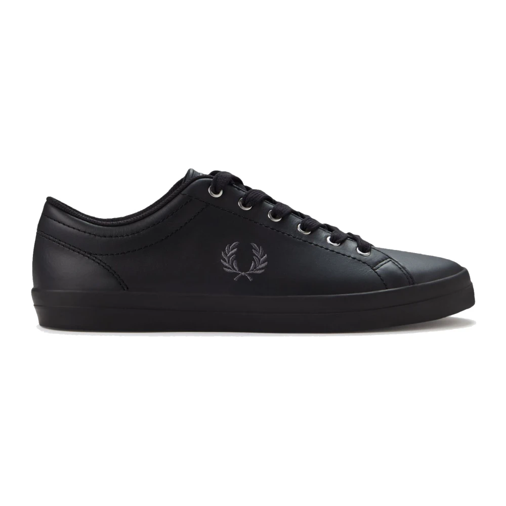 Fred Perry Baseline Leather Sneakers Heren Schoenen Zwart
