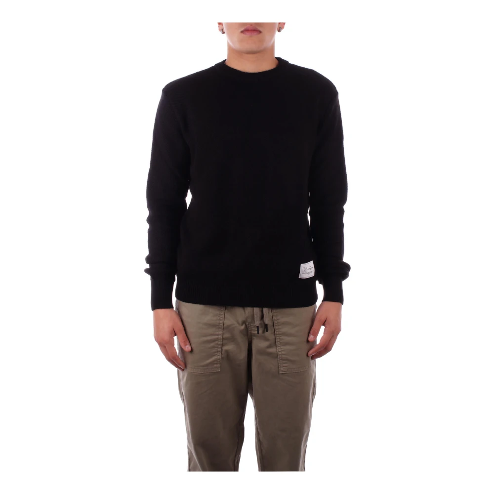 Costume National Zwart Logo Front Sweater Black Heren