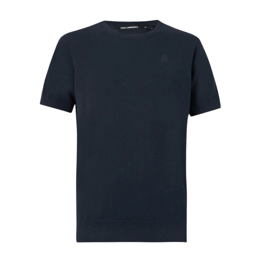 Karl Lagerfeld Men's Blue Round-Neck Knitwear, S, Kameo Crewneck Jumper