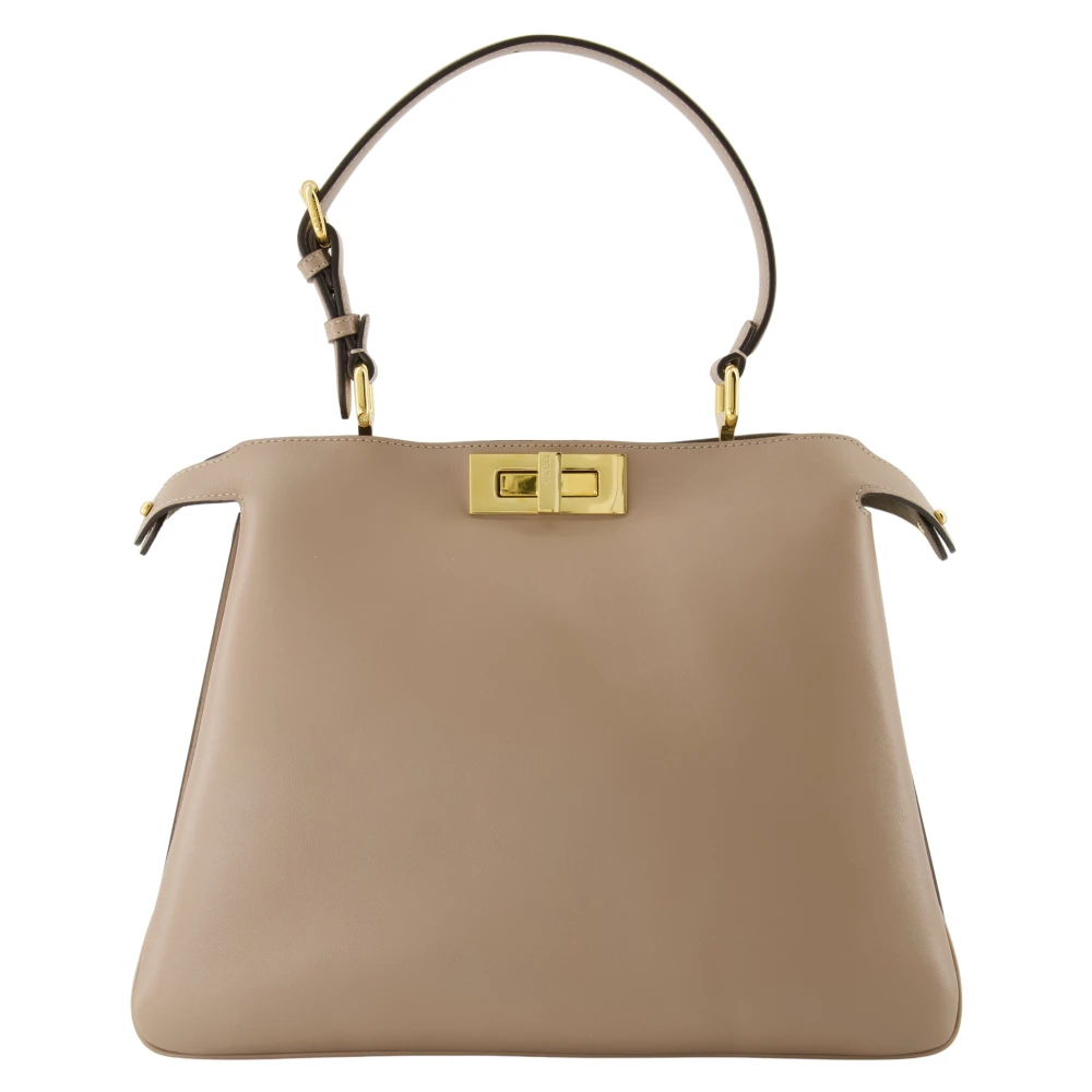 Fendi Women's Beige Handbags, One Size, Soft Peekaboo Leather Bag