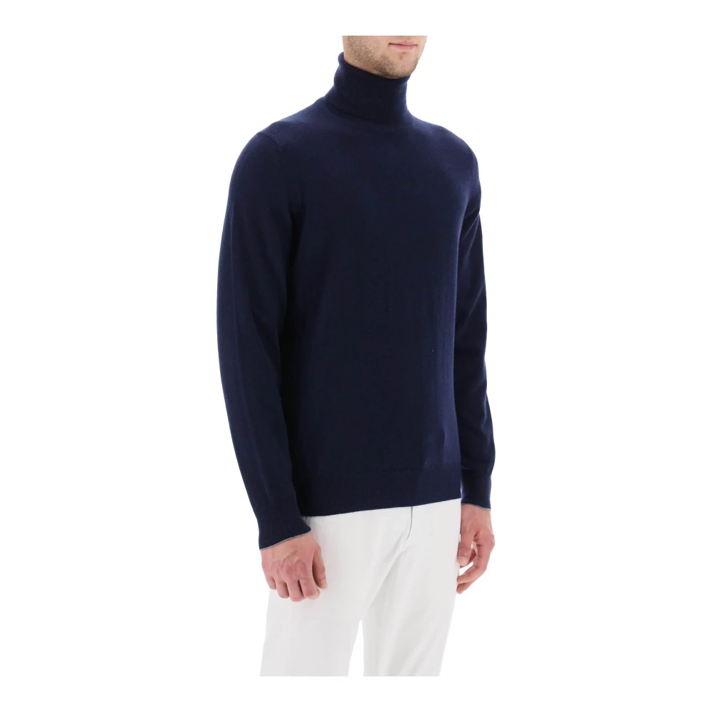 BRUNELLO CUCINELLI Cashmere Turtleneck Sweater Blue Heren