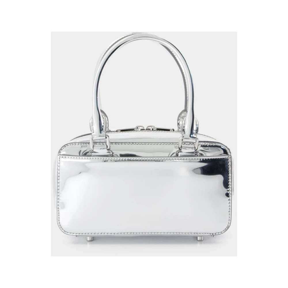 Self Portrait Zilveren Leren Mini Tote Tas Gray Dames