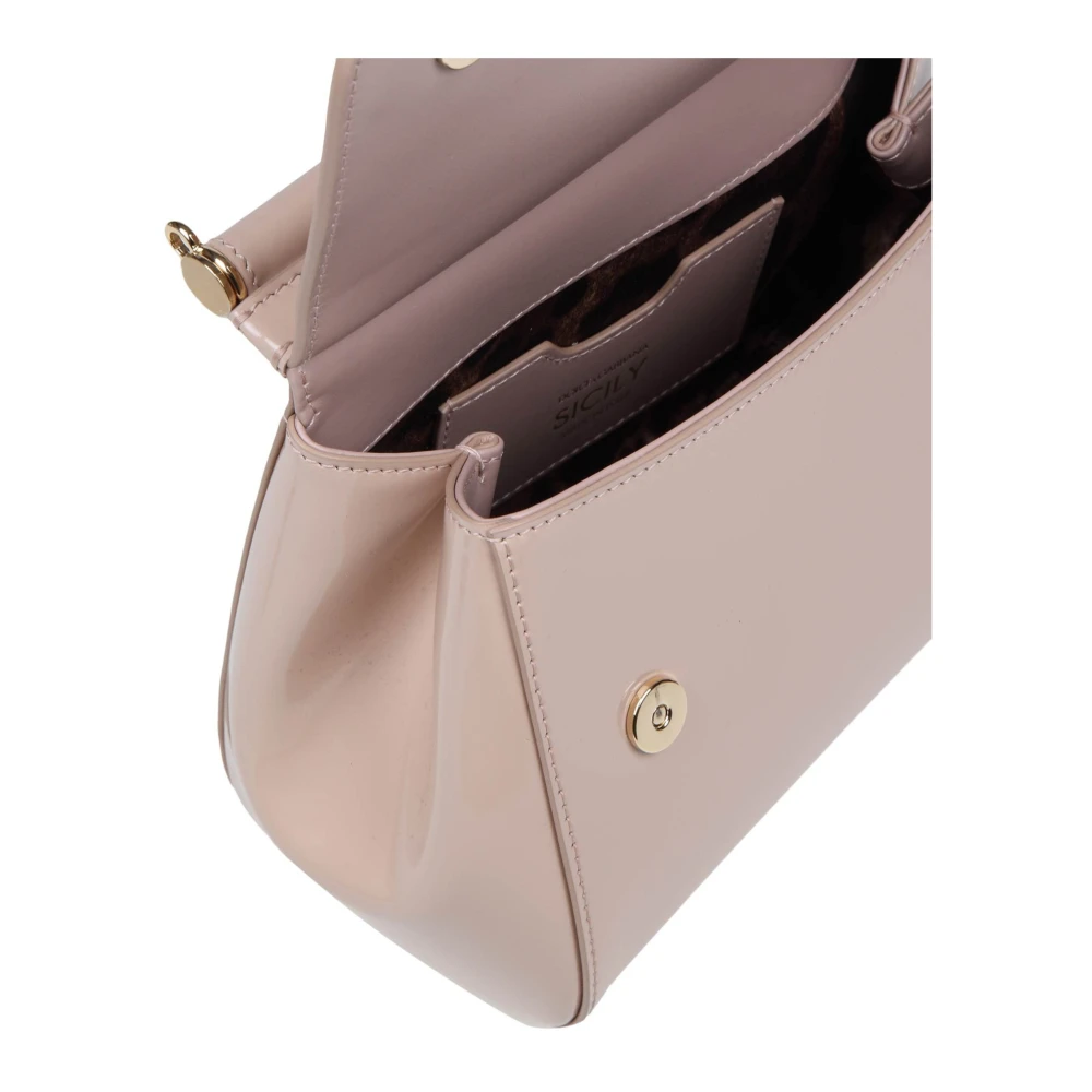 Dolce & Gabbana Kleine Sicilië tas in gepolijst kalfsleer Pink Dames