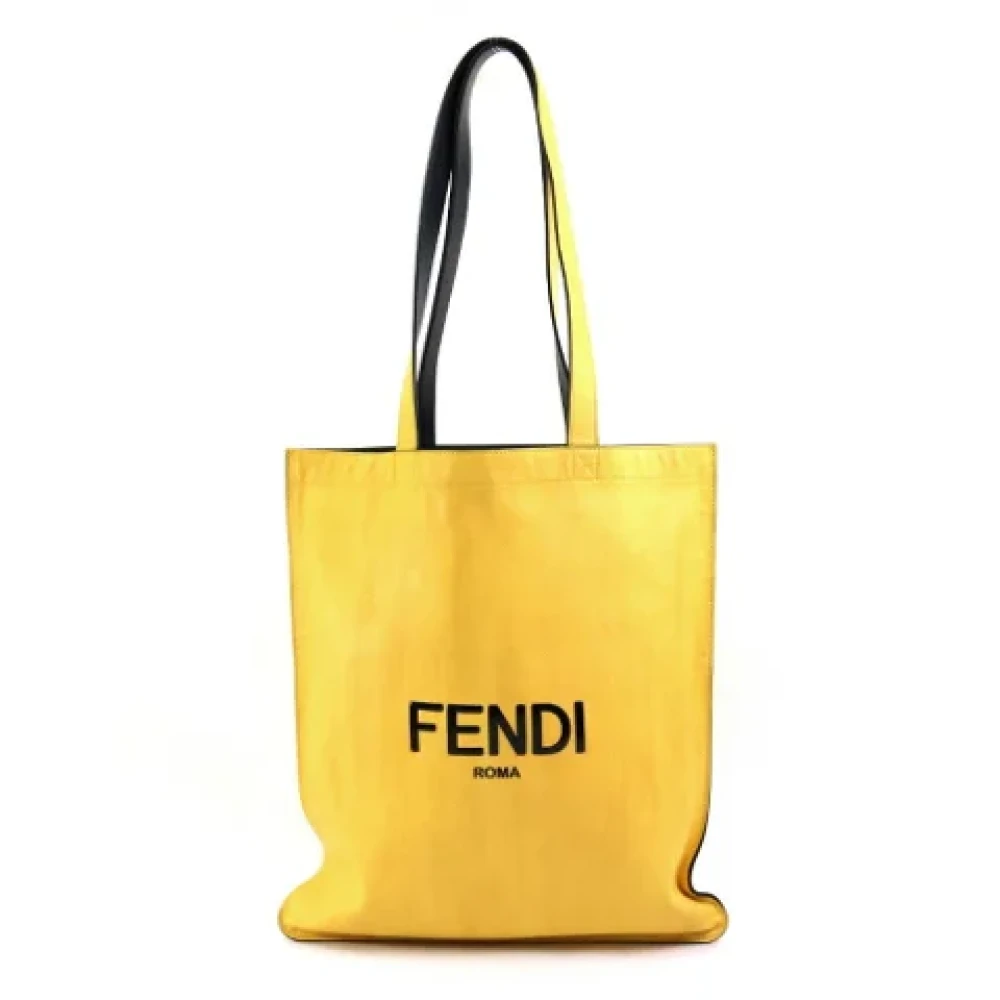 Fendi Vintage Pre-owned Leather shoulder-bags Yellow Heren
