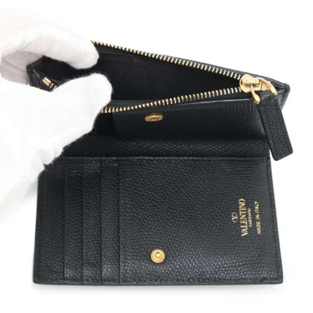 Valentino Vintage Pre-owned Leather wallets Black Unisex